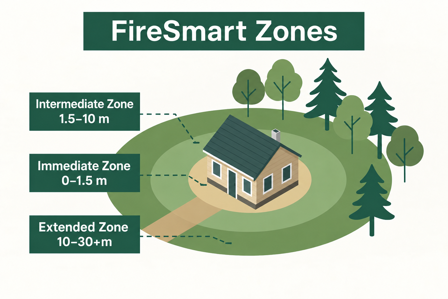 FireSmart home ignition zone diagram
